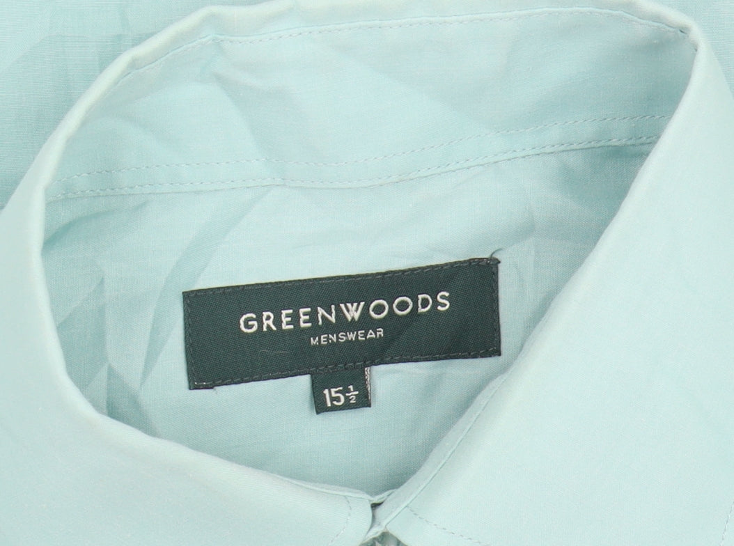 Greenwoods Men's Blue Long Sleeve Button-Up Shirt