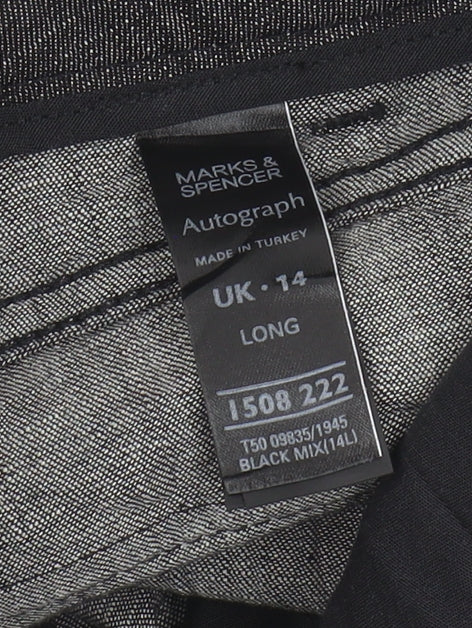 Womens UK Size 14 Marks and Spencer Regular Fit Casual Black Trousers