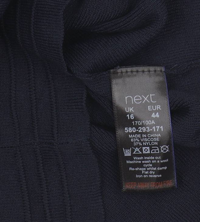 Next Women's Blue One Shoulder Ruffle Sheath Dress Size 16