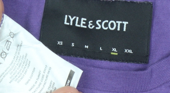 Lyle & Scott Men's Purple XL Crew Neck T-Shirt