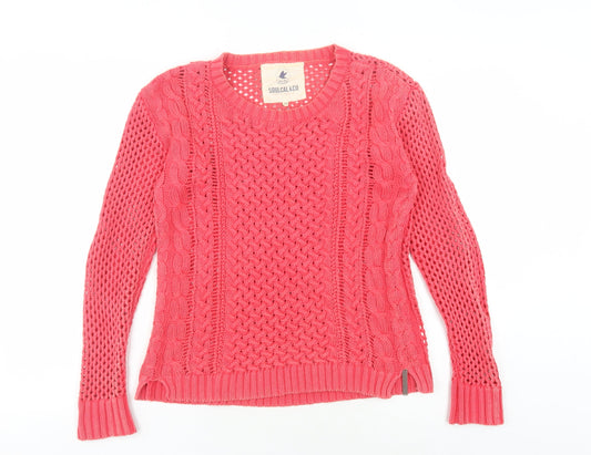 Womens UK Size 10 SoulCal & Co Pink Pullover Jumper