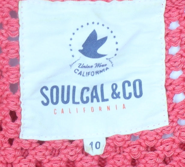 Womens UK Size 10 SoulCal & Co Pink Pullover Jumper