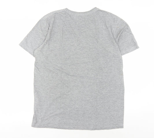 Quiksilver Men's Grey Graphic Print T-Shirt - L