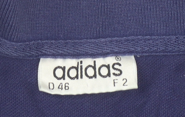 Adidas Men's Blue Polo Shirt, L, Sports Theme, Cotton