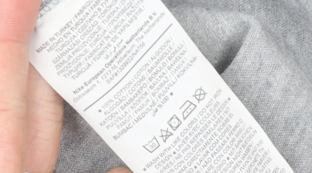 Nike Men's Grey Logo T-Shirt L - Graphic Print