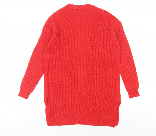 Womens UK Size S Brave Soul Red Cardigan Jumper