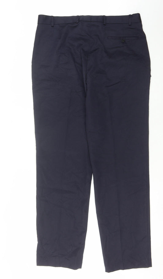 Brook Taverner Men's Blue Trousers, Size 38 W, Business Casual