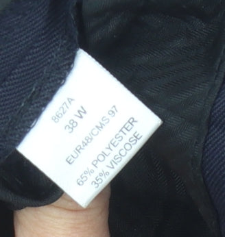 Brook Taverner Men's Blue Trousers, Size 38 W, Business Casual