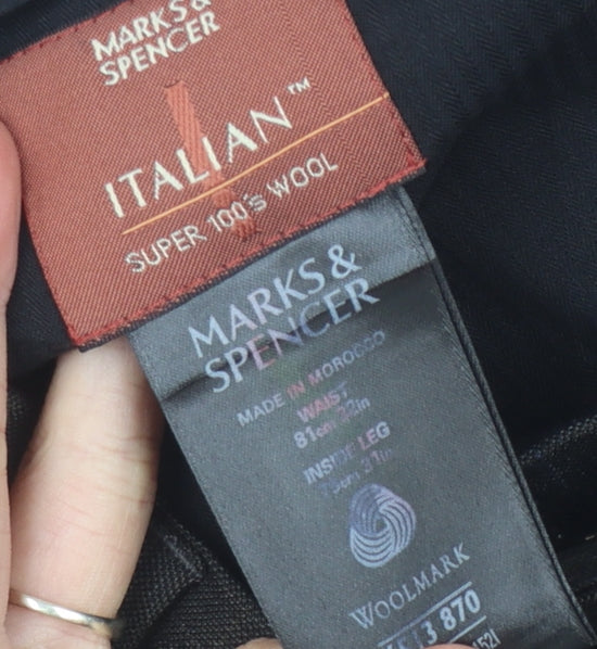 Marks and Spencer Men's Black Wool Dress Pants