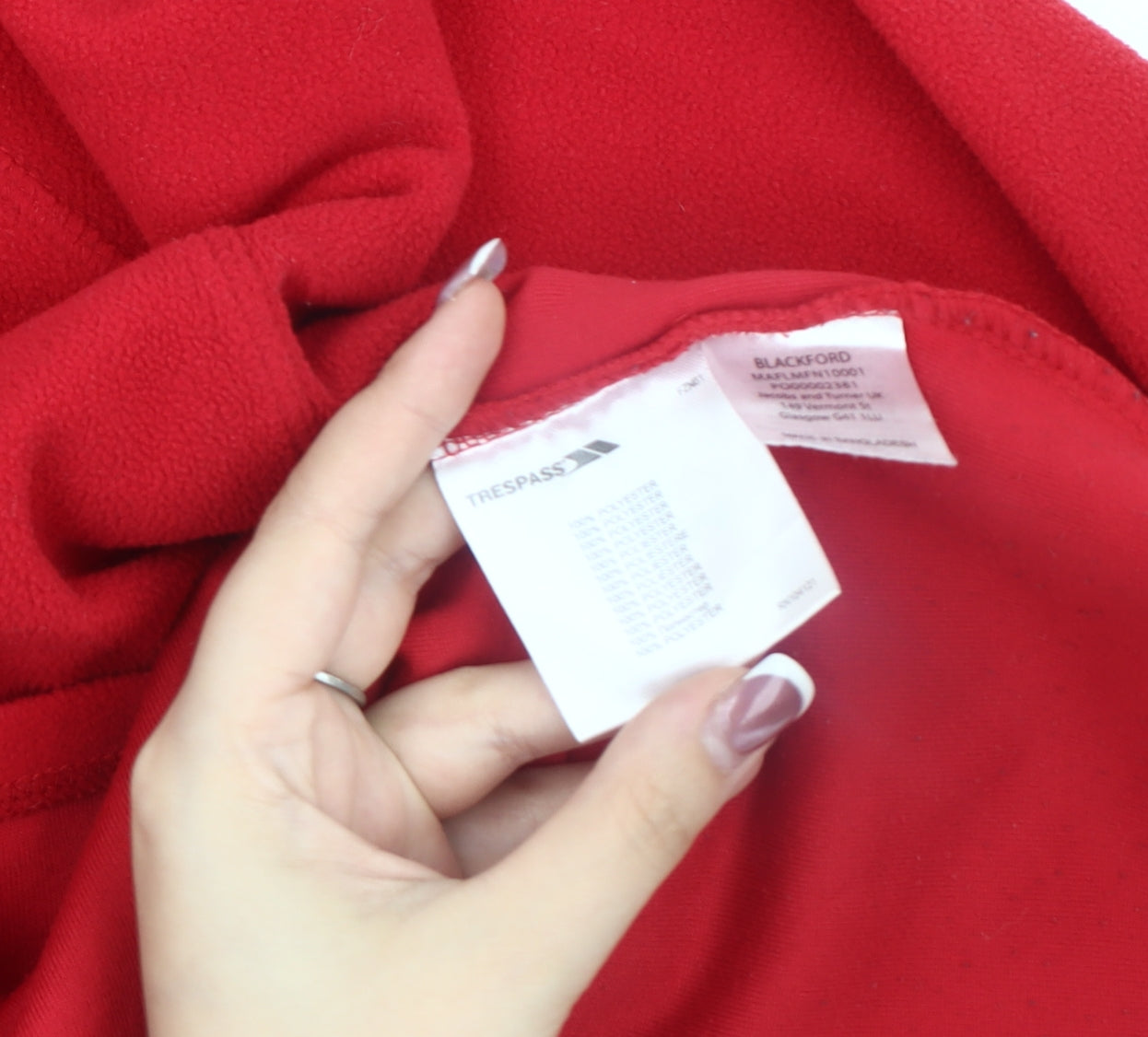 Trespass Mens Red Fleece Pullover Sweatshirt L