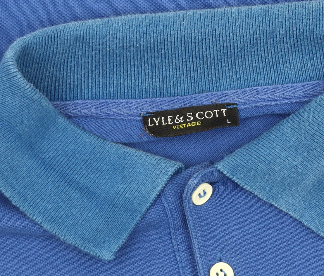 Lyle & Scott Men's Blue Polo Shirt - Size L
