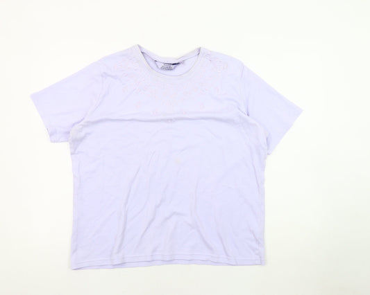 Honor Millburn Women's Purple Embroidered T-Shirt 22-24