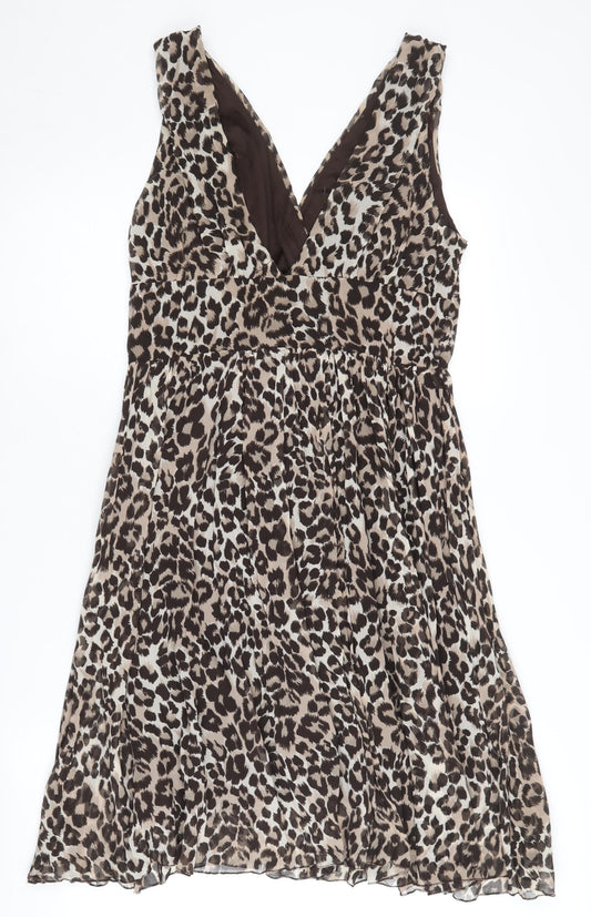 Select Women's Brown Leopard Print Dress, L