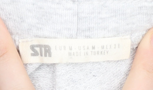 STR Men's Grey Jersey Shorts, Size M, Casual Style