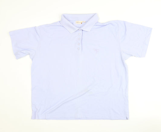 Womens UK Size L Bonmarché Blue Basic Polo