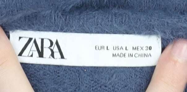Womens UK Size L Zara Blue Pullover Jumper