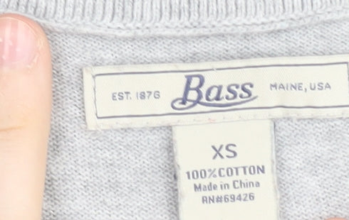 Bass Women's Grey XS Cotton Animal Print Pullover Jumper