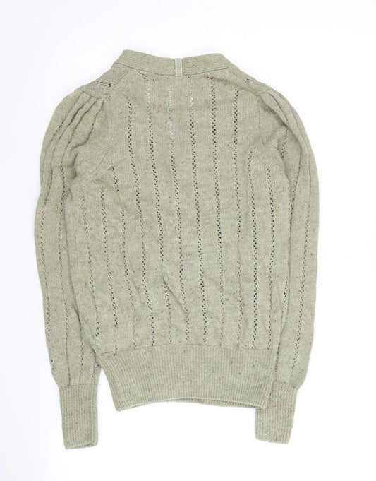 Womens UK Size 6 Marks and Spencer Green Henley Jumper