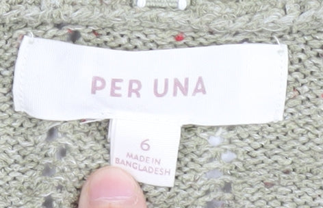 Womens UK Size 6 Marks and Spencer Green Henley Jumper