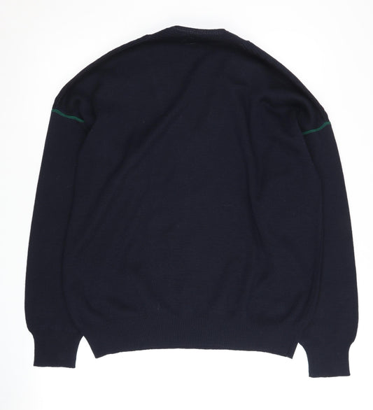 St Michael Men's Blue V-Neck Pullover Jumper Size M