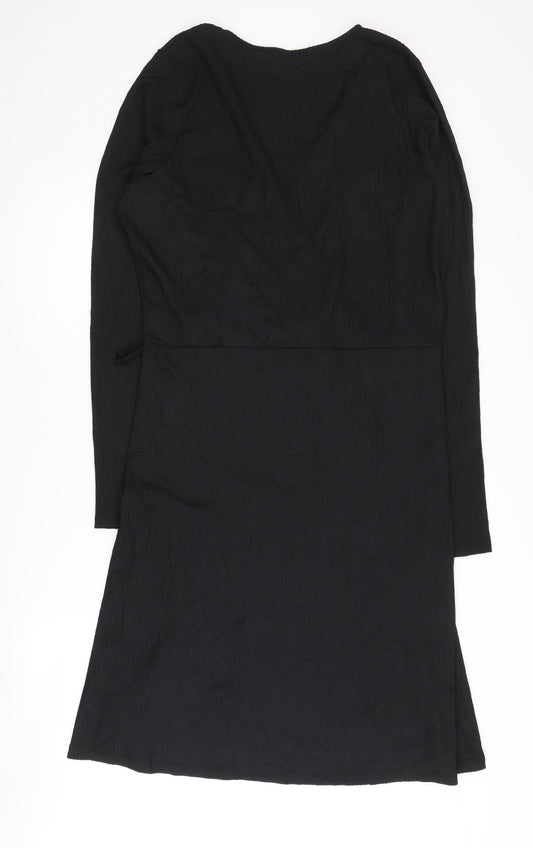 Long Tall Sally Black V-Neck Dress, Size 18