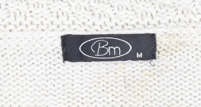 Womens UK Size M BM Beige Cardigan Jumper