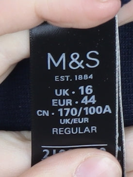 Marks and Spencer Blue High Neck Dress - Size 16 Women