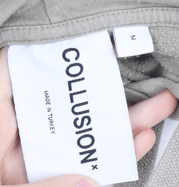 Mens UK Size M COLLUSION Beige Pullover Hoodie