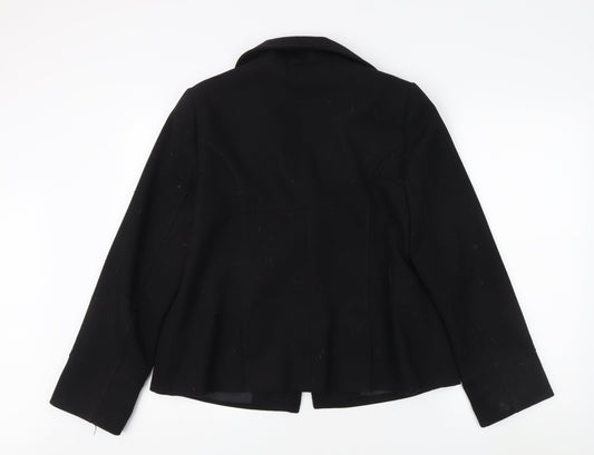 Back view of E-vie Women's Black Button Jacket, size 14