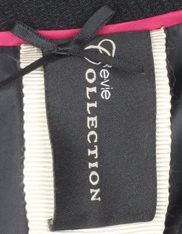 Brand and care label for E-vie Women's Black Button Jacket, size 14