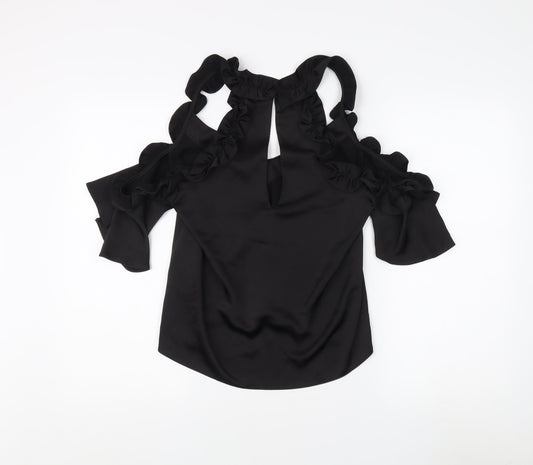 Womens UK Size 8 Topshop Black Basic Blouse