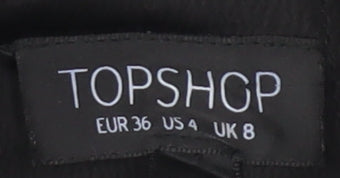 Womens UK Size 8 Topshop Black Basic Blouse