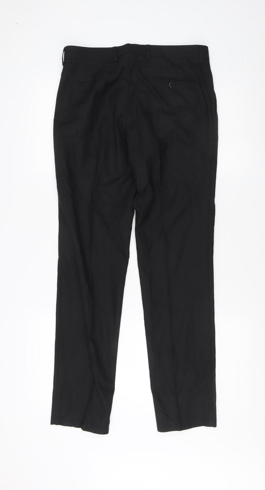 Mens UK Size 30 Marks and Spencer Slim Fit Business Casual Formal Black Trousers