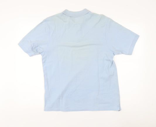 Marks and Spencer Men's Blue Polo Shirt S, Collared Solid