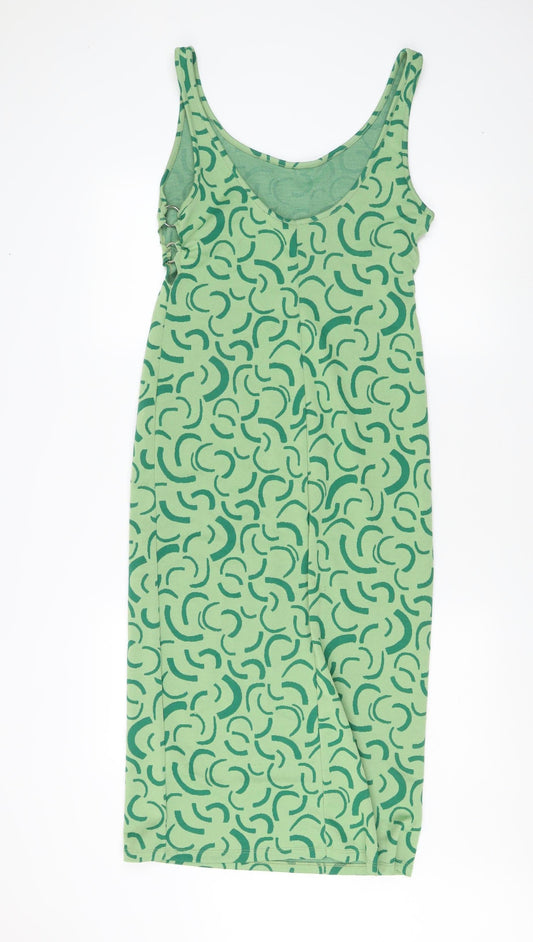 Bershka Women's Green Sleeveless Dress Size 12