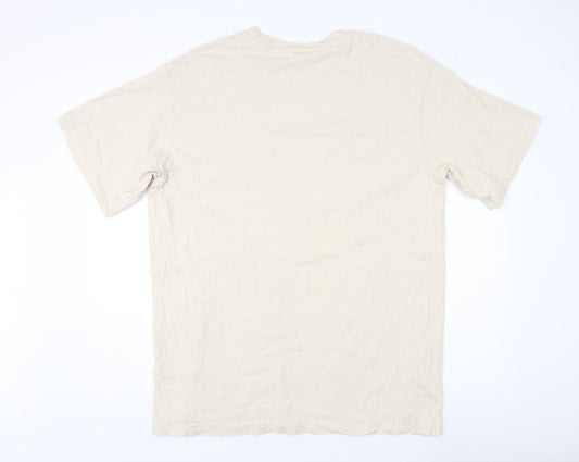 Womens UK Size L Monki Beige Basic T-Shirt