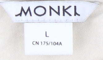 Womens UK Size L Monki Beige Basic T-Shirt