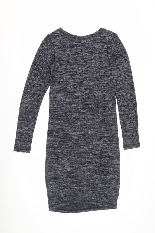 H&M Women's Grey Bodycon Knee Length Dress, Size S