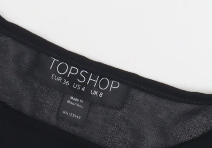 Womens UK Size 8 Topshop Black Camisole Tank