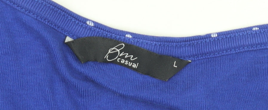 Womens UK Size L BM casual Blue Basic T-Shirt