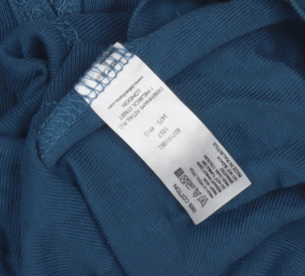 Womens UK Size 10 Debenhams Blue Basic T-Shirt