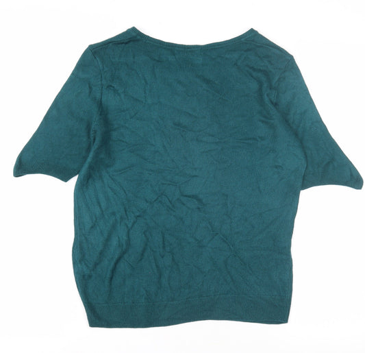 Womens UK Size 10 Marks and Spencer Green Pullover Jumper