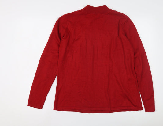 Womens UK Size M Bm collection Red Pullover Jumper