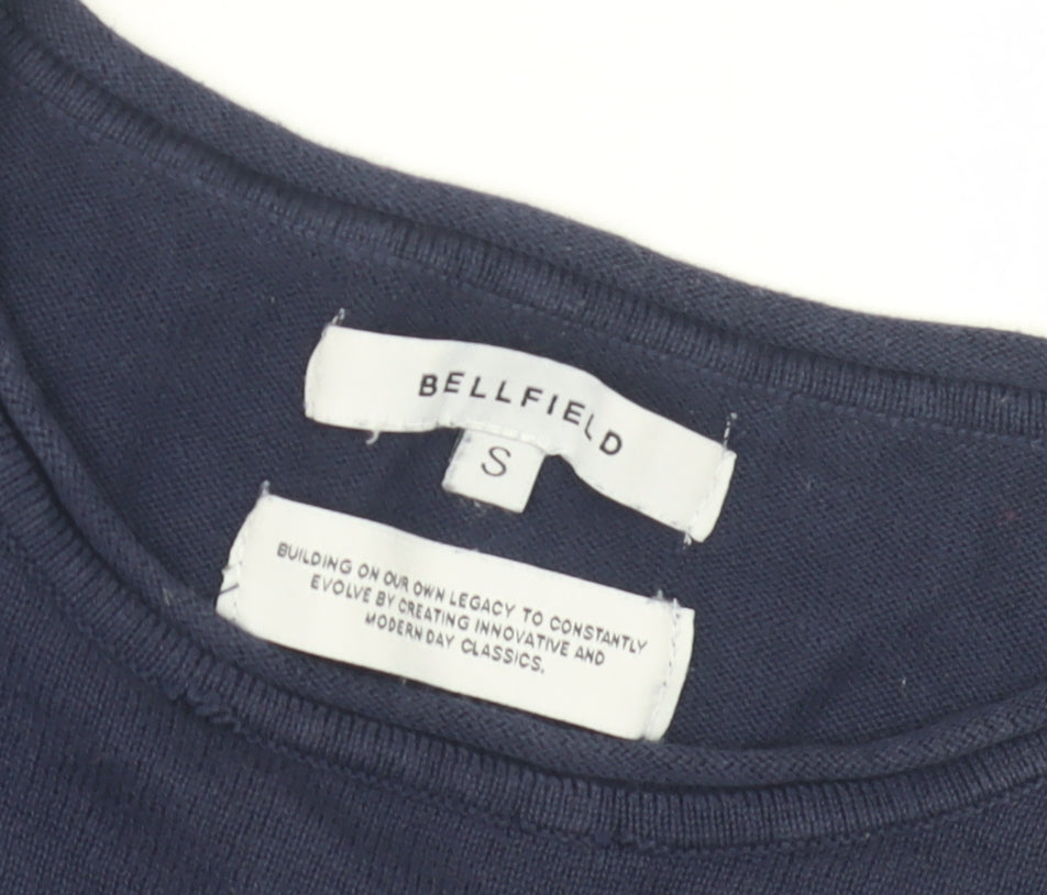 Bellfield Men's Blue Cotton Pullover Jumper S