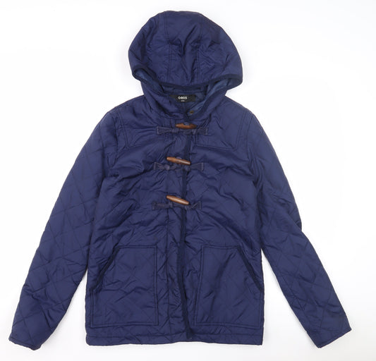 Womens UK Size 8 Oasis Blue Quilted Coat