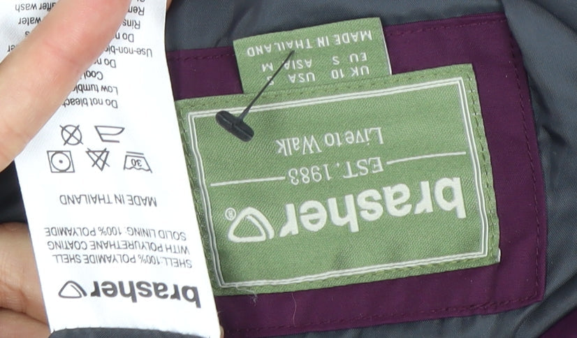 Brasher Women's Purple Waterproof Rain Coat Jacket Size 6