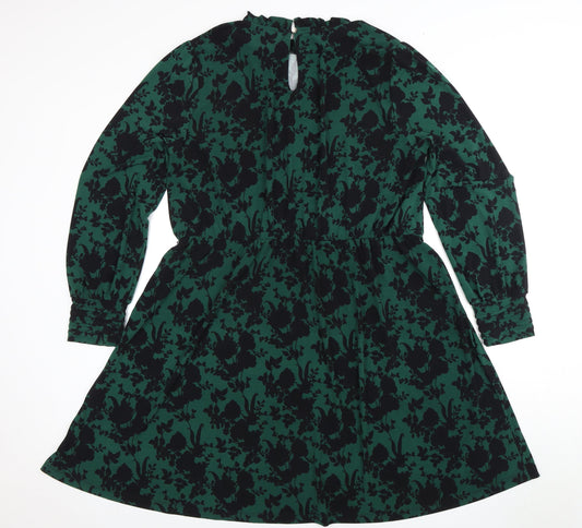 Oasis Women's Floral A-Line Knee Length Dress XL