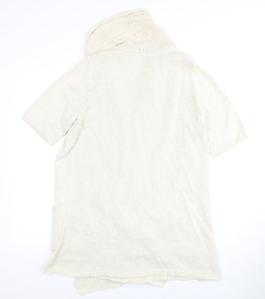 Gap Women’s Ivory Cotton-Wool Open Front Cardigan, Size M