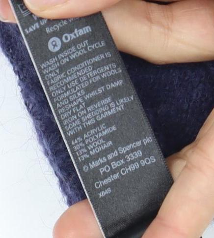 Marks and Spencer Women's Blue Open-Knit Cardigan Size 14
