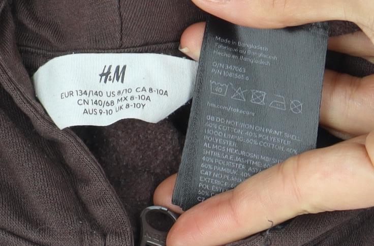 H&M Boys Brown Full Zip Harry Potter Hoodie, Size 10 Years